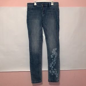 New York & Company Jeans - Soho Jeans with White flower design New York & Company Jeans - Soho Jeans with White flower design